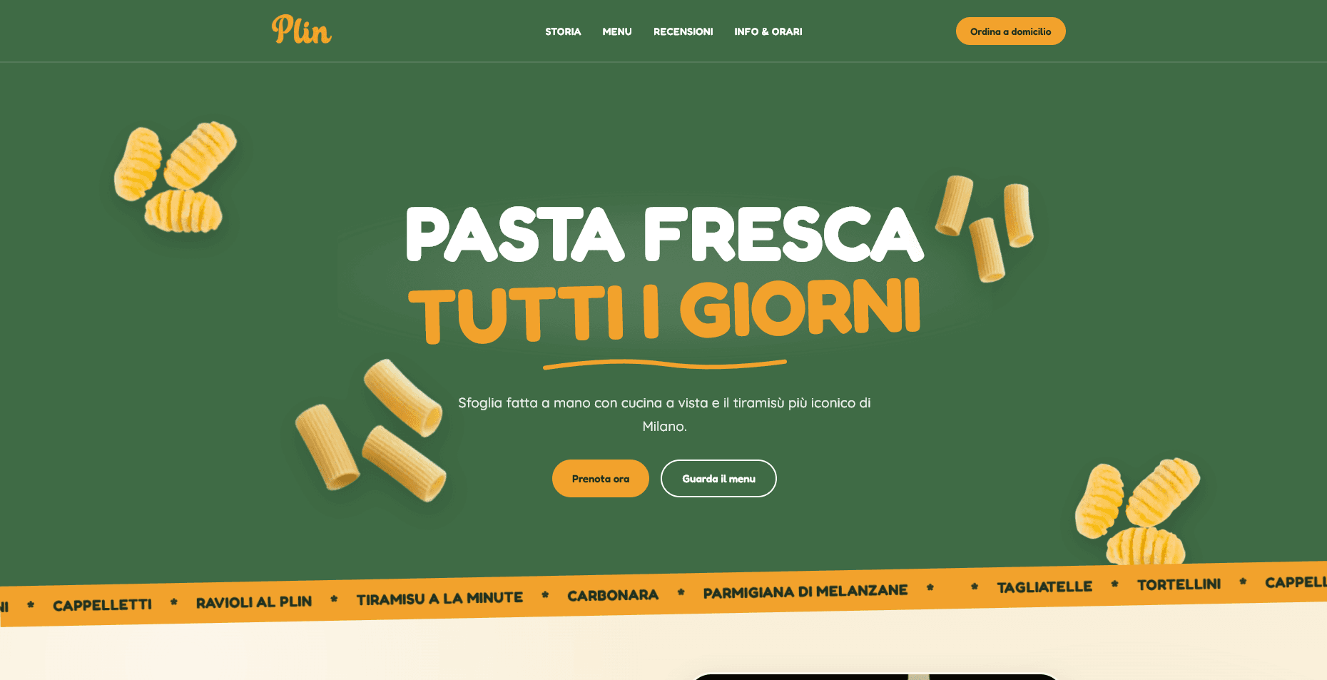 PLIN Pastificio con Cucina website preview